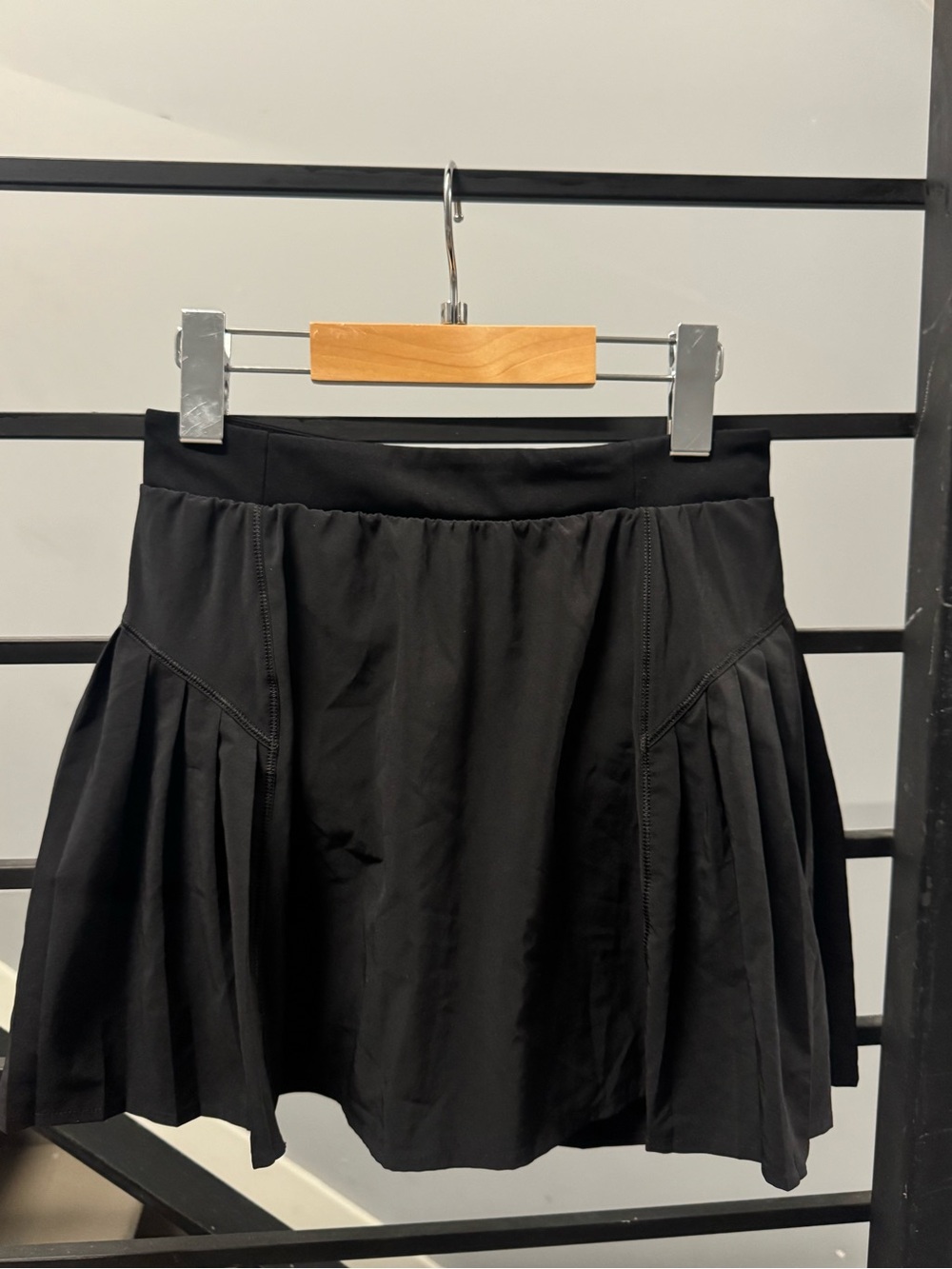 SPANX Black Pleated Skater Skirt